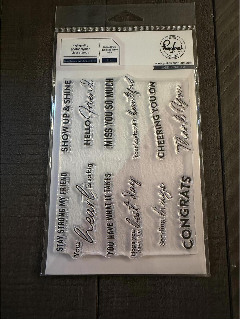 Pink Fresh Photopolymer stamps- Basic Banners: Everyday Sentiments